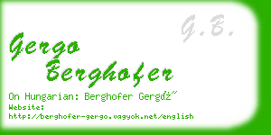 gergo berghofer business card